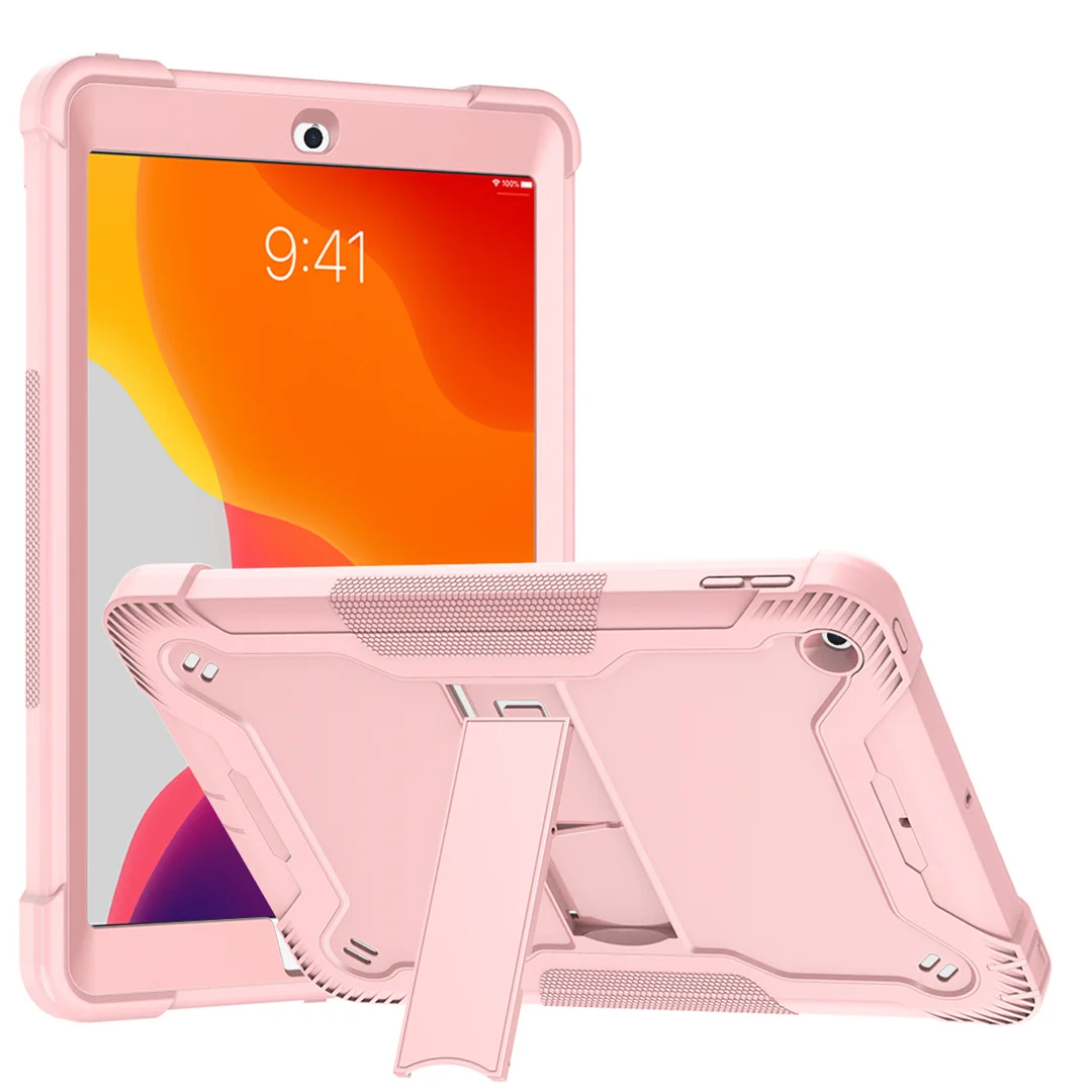 

Чехол для IPad 7, 8, 9, 10,2 дюйма, чехол 2019, 2020, 2021, чехол из твердого пластика с подставкой, безопасный силиконовый 3-слойный защитный чехол для планшета