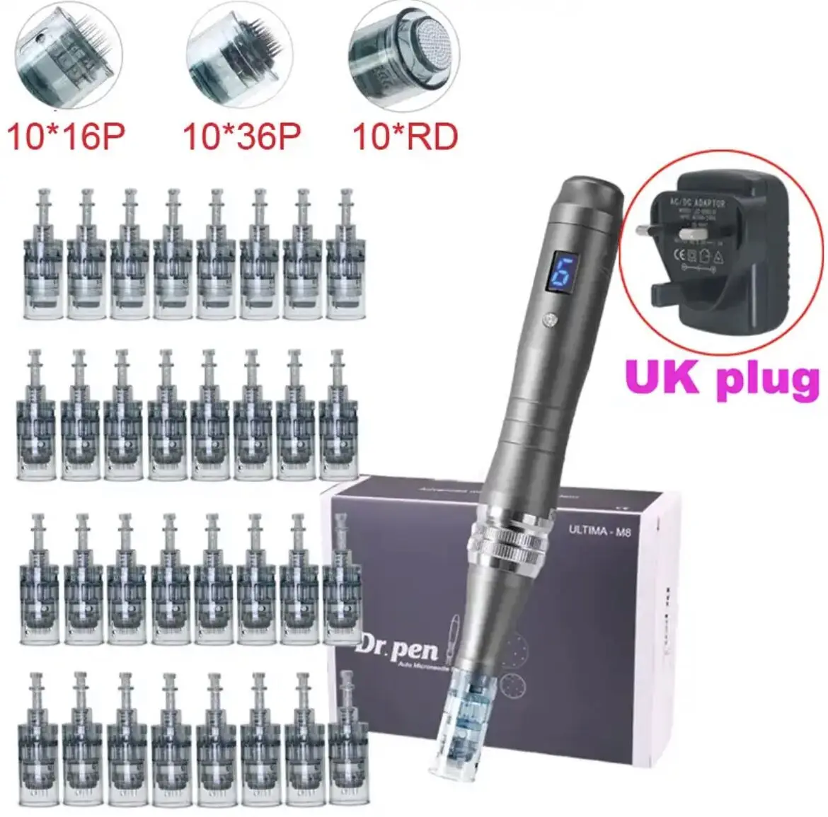 Dr.pen M8 マイクロニードリングペン ダーマペン M8 32個カートリッジ付き マイクロニードル ニードリング スキンケア 美容ツール