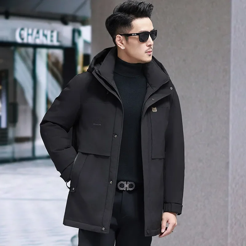 Chaquetas de invierno de plumón para hombre, chaquetas con capucha, ropa de diseñador, parka para hombre, chaqueta acolchada con relleno de plumón de pato para hombre, abrigos para hombre