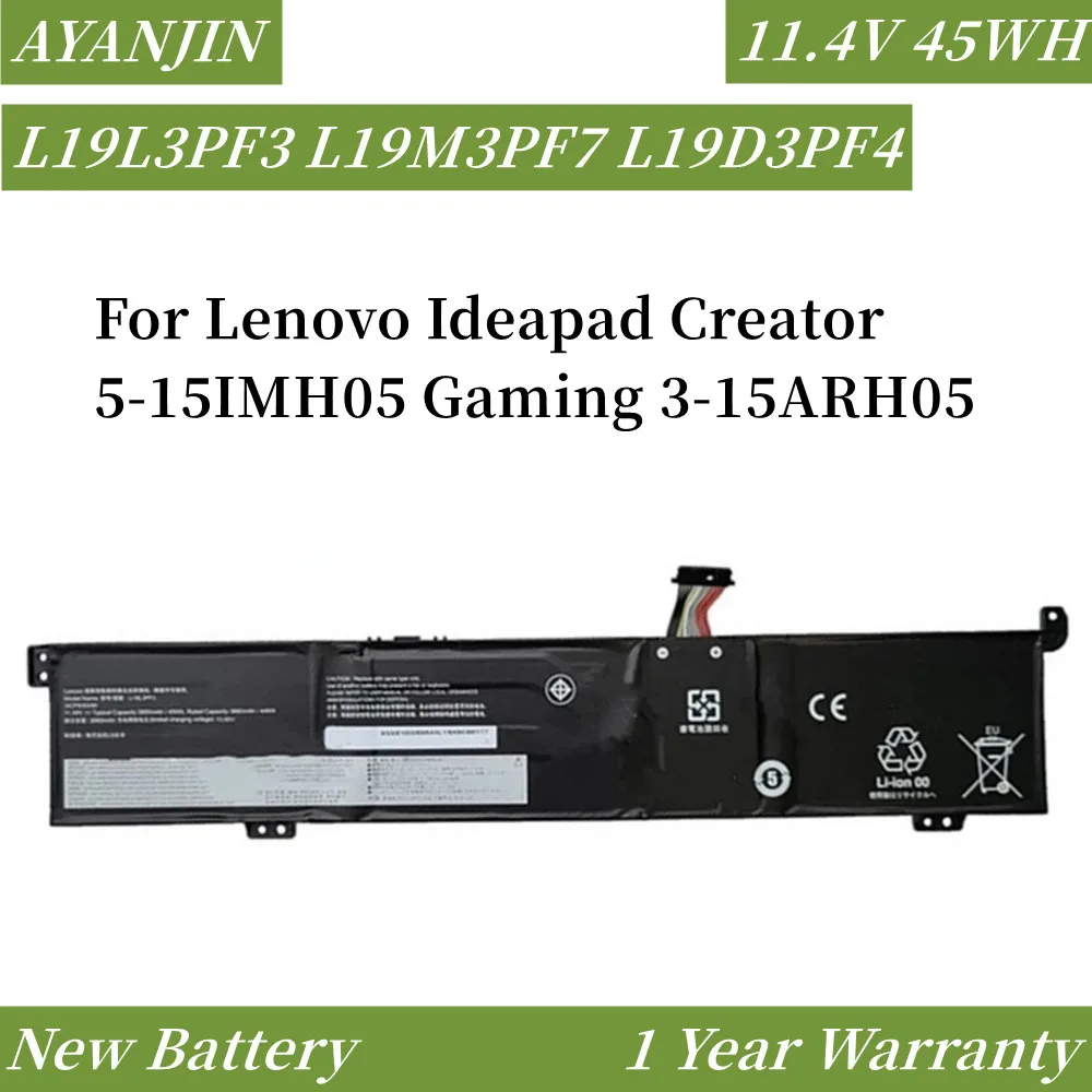 Batteria Per Laptop Muslimexmuslimb 11.4V 45Wh/4000Mah Per Lenovo Ideapad Creator 5-15Imh05 Gaming 3-15Arh05 Series