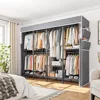 Clothes Rack with Cover, Metal Heavy Duty Clothing Rack for Hanging Clothes, Adjustable Wardrobe Closet Loads 1100 LBS 4