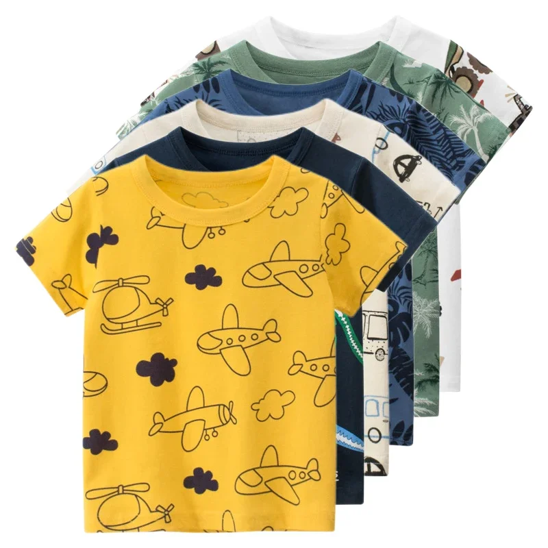 Children T Shirt Children's T-Shirt for Boys Girls Kids Shirts Baby Short Sleeve Full Print Toddler Cotton Cartoon Car Tee Tops Clothing
