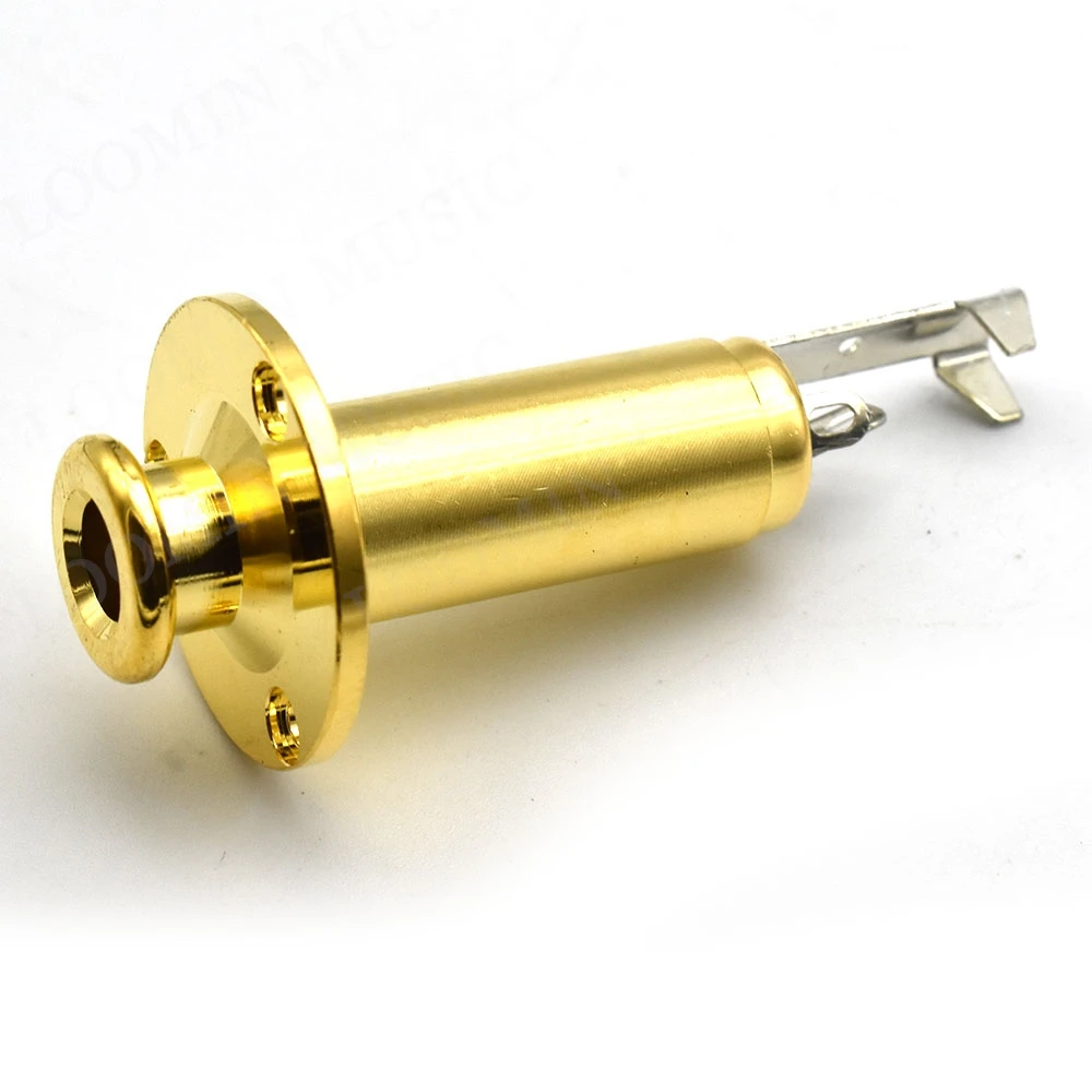 Round Acoustic Electric Guitar Endpin Cylinder Output End Pin Plug Jack Socket 1/4" 6.35mm Guitar Jack Accessories