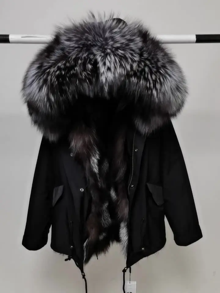 MAOMAOKONG Парка женская из лисьего меха