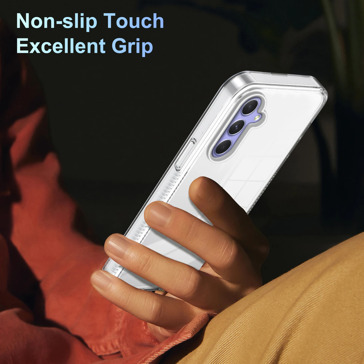Transparent Anti-slip Soft TPU+PC Clear Case Cover