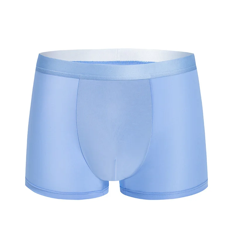 

Brand Men's Panties Ice Silk Seamless Cool Men Boxer Shorts Summer Quick Dry Sexy Underpants Cueca Breathable Underwear Trunks