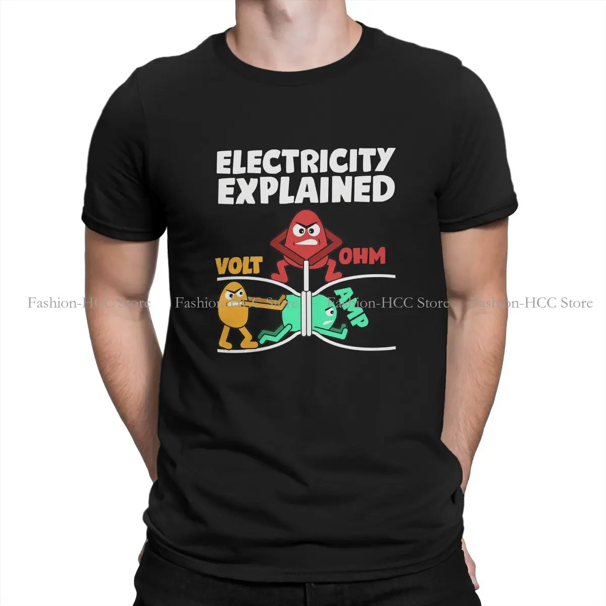 

Electrical Engineering Electricity Polyester TShirts Funny Electrician Design Explains Distinctive Homme T Shirt Funny Tops