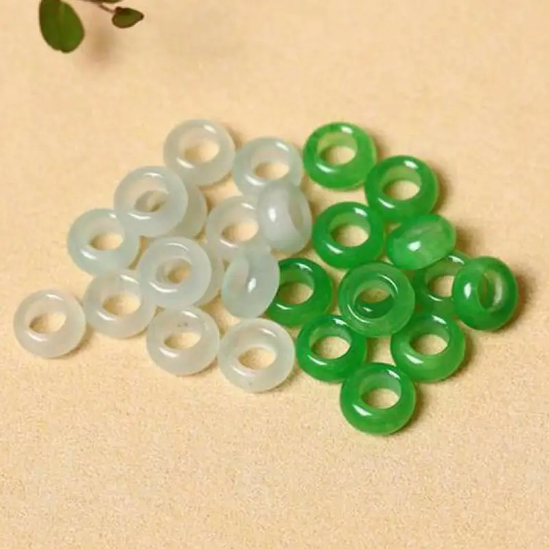 

9*4mm 100% Grade A Myanmar Jadeite Whie Green Jade Donut Spacer Bead For Jewelry Making Diy Necklace Earring Bracelet Accessorie