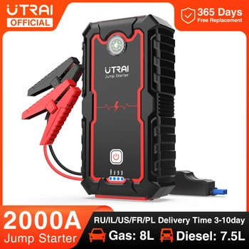 UTRAI 보조베터리 2000A 점프 스타터 휴대용 충전기 자동차 부스터 12 볼트 자동 시작 장치 비상 자동차 배터리 스타터