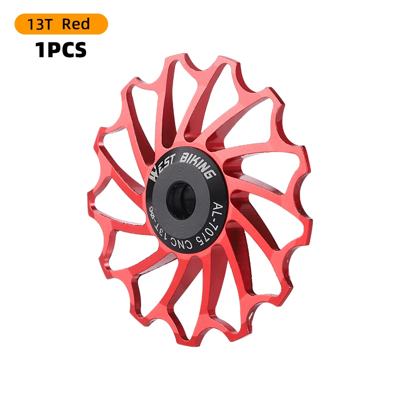 WEST BIKING Aluminum Alloy Bicycle Jockey Wheel with Ceramic Bearings