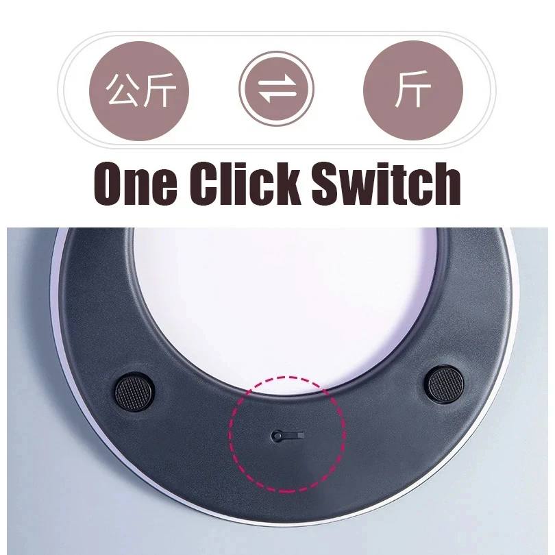 Round Electronic LED Digital Display Weight Floor Smart Balance Body Home Bathroom Scale_voghion.com