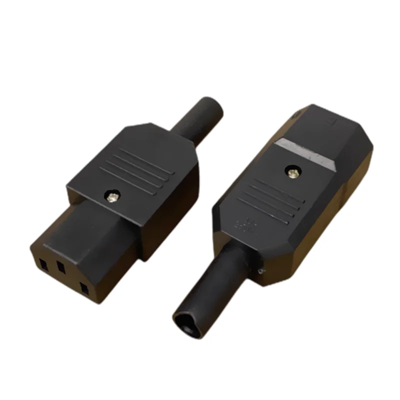 IEC 스트레이트 케이블 플러그 커넥터 C13 C14 10A 250V 검정색 여성 남성 플러그 Rewirable 전원 커넥터 3 핀 AC 소켓