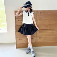 Ensemble d'été pour filles : Polo sans manches style princesse et jupe courte – Nouvelle collection tendance 2026, tailles moyennes à grandes 5