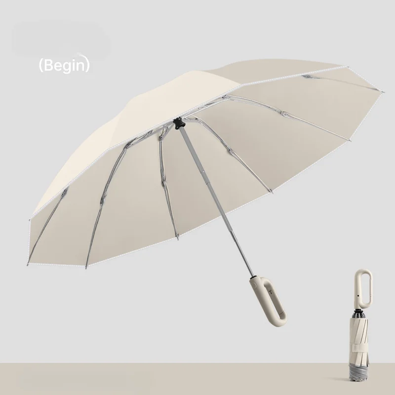 High quality Fully Automatic Buckle Umbrella Rain or Shine Sun Protection Anti-UV Folding Sunshade Umbrella for Men and Women