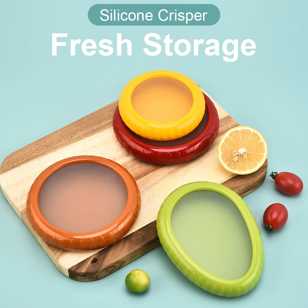 

1Pc Fruit Preservation Boxes Silicone Film Food Boxes Sealed Mini Refrigerator for Storage Vegetable Avocado Lemon Storage Boxes