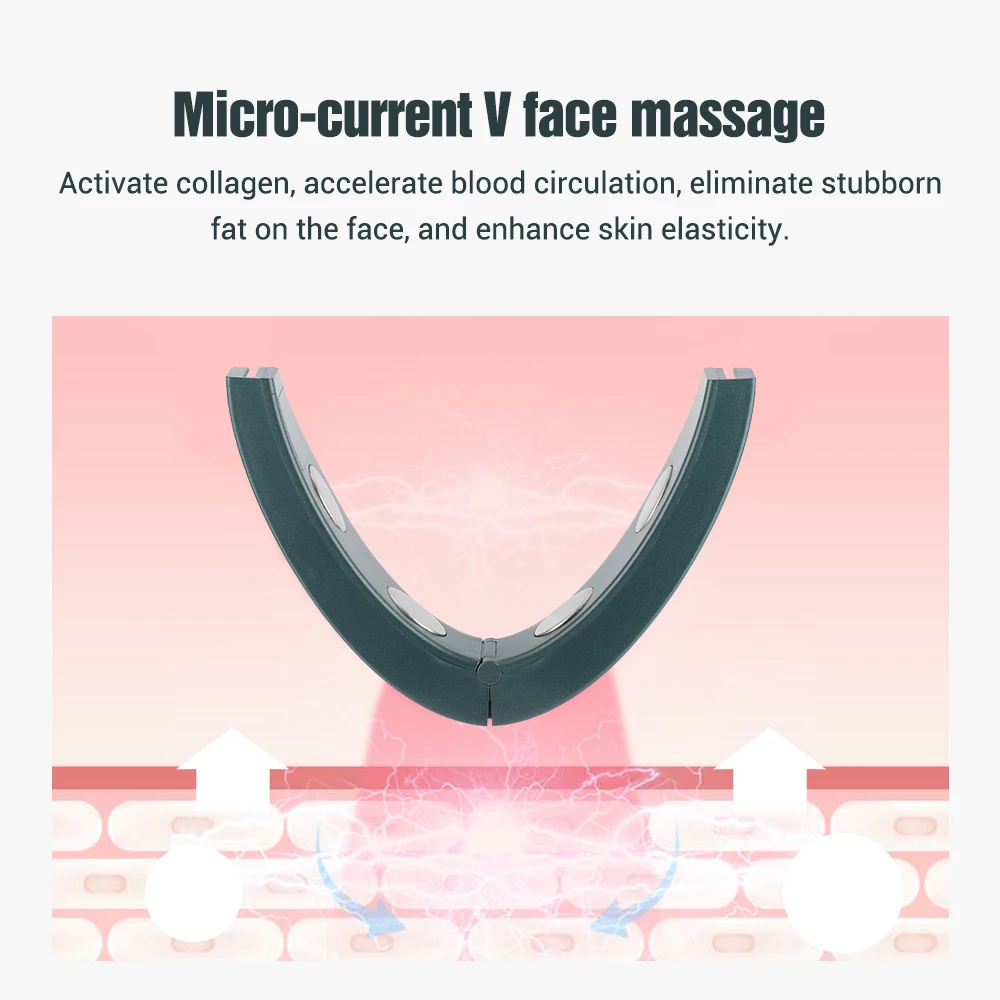 Facial Lifting Device Facial Slimming Vibration Massager Face Heating Double Chin V Shape Lift Belt Face Warm Compress Massager