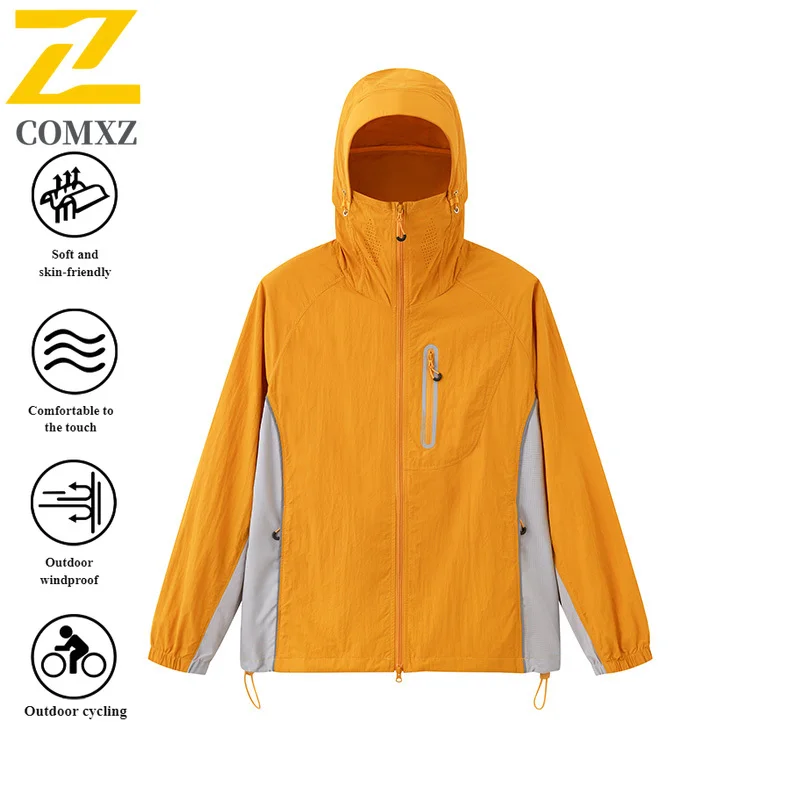 EIAO Summer Outdoor UV Protection Jacket UPF50+ Waterproof Lightweight Ice Silk Sun Hoodie for Hiking Men Women  Camping Fishing