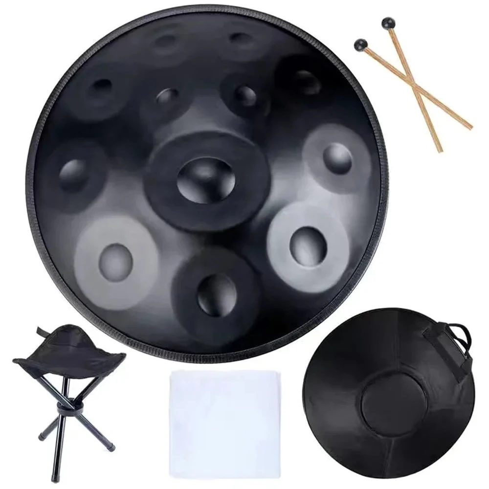 Handmade Handpan Drum with Steel Tongue, Meditation Instrument, Beginner, Yoga Learning Gift, 440HZ, 9 Tone, 10Tone, 22 in