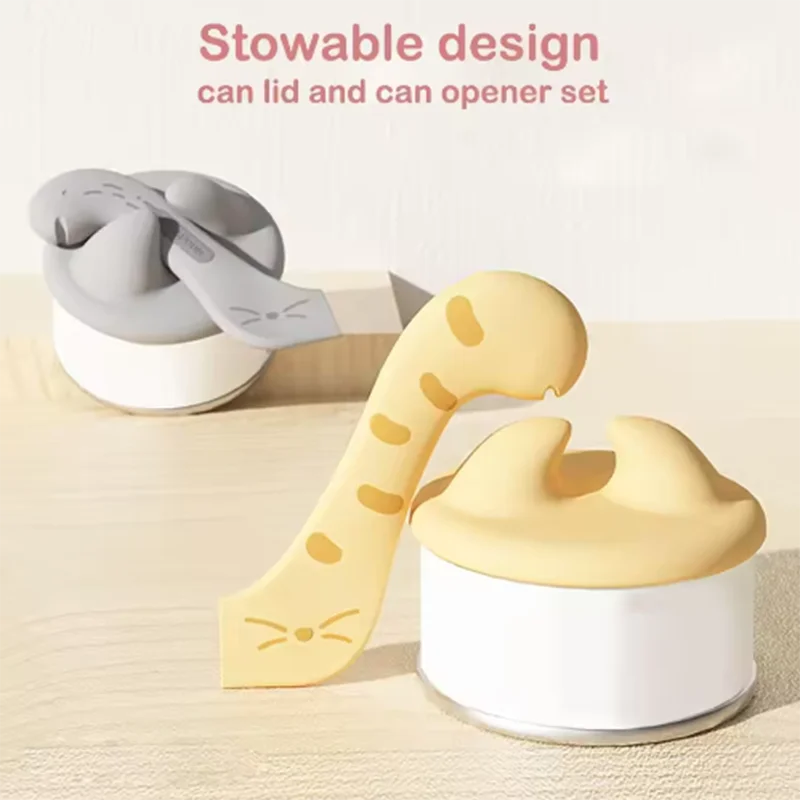 Cat canned spoon can opener fresh-keeping lid cat canned sealing lid cat strip feeder squeeze spoon pet sealing