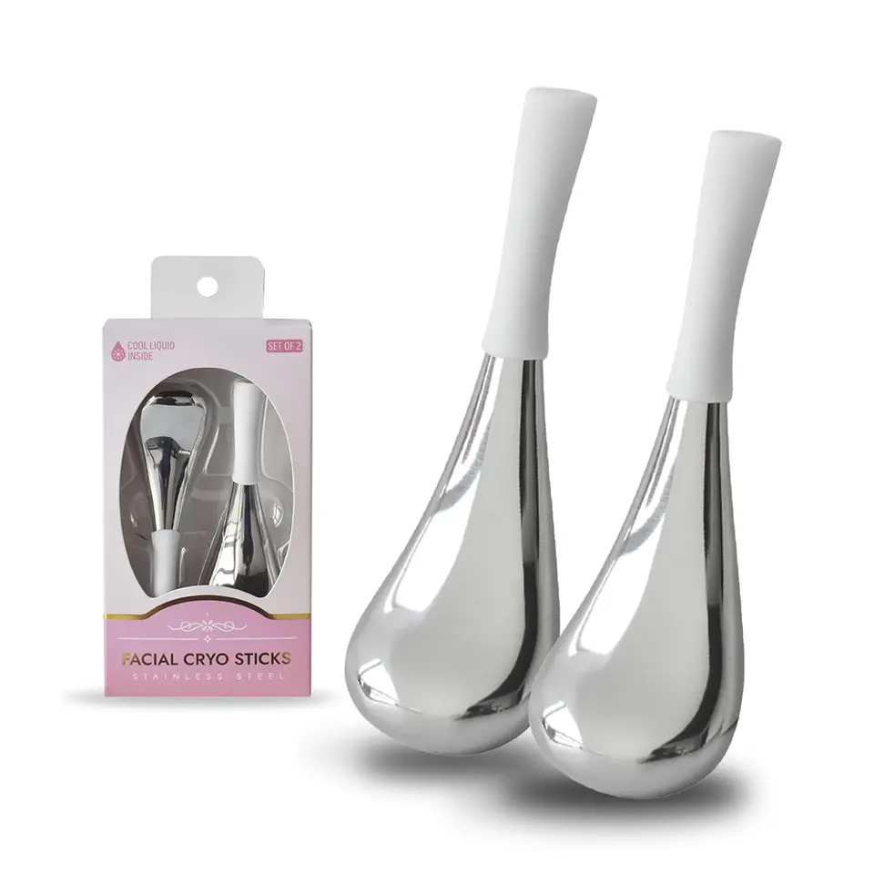 Ice Face Eyes Stainless Steel Cryo Sticks Beauty Routines Facial Cold Roller Cooling Globes For Puffiness Wrinkle_voghion.com