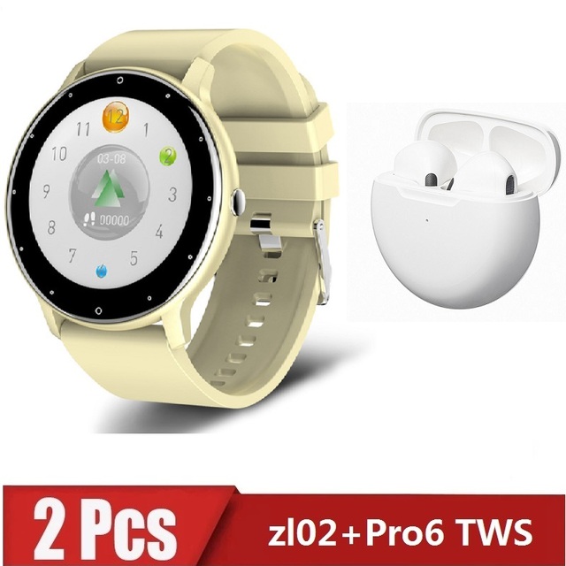 zl02 Pro6 TWS Smart Watch Men's Full Touch Screen Sports Fitness Watch IP67 Waterproof Bluetooth for Android ios