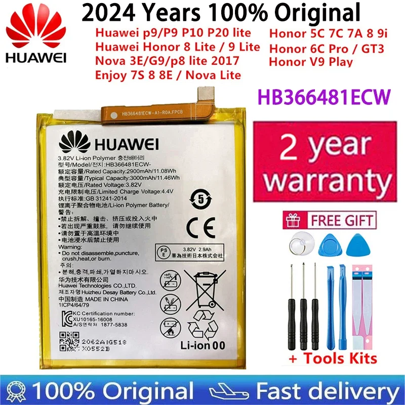 Hua Wei 100% Batteria Originale Reale 3000Mah Per Huawei P Smart 5.6 "Fig-Lx1 Fig-La1 Fig-Lx2 Fig-Lx3 Batteria + Strumento