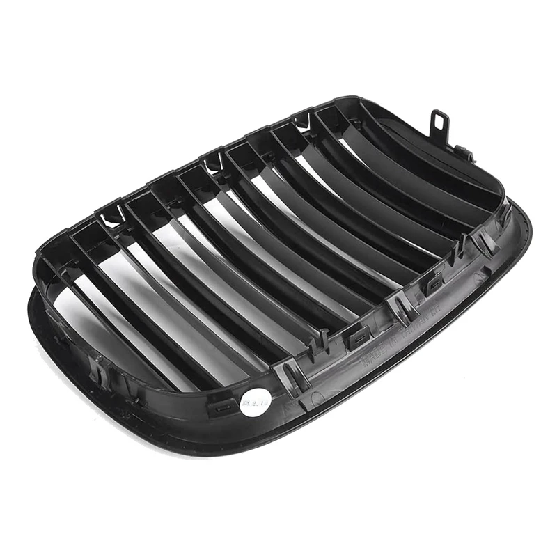 BMW X5 E70 2007-2013 X6 E71 2008-2014 용 광택 블랙 자동차 전면 키드니 그릴, 2 개