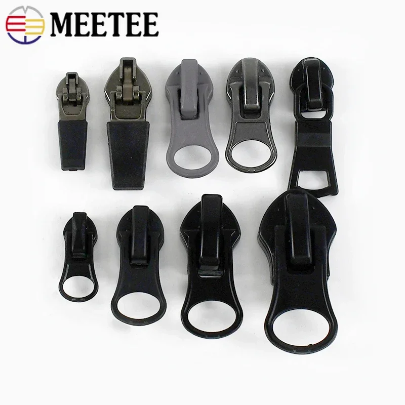 Meetee 3#5#8#10# Nylon Reverse Zipper Puller 20Pcs Outdoor Tent Waterproof Zip Head Clothes Jacket Replacement Closure Accessory