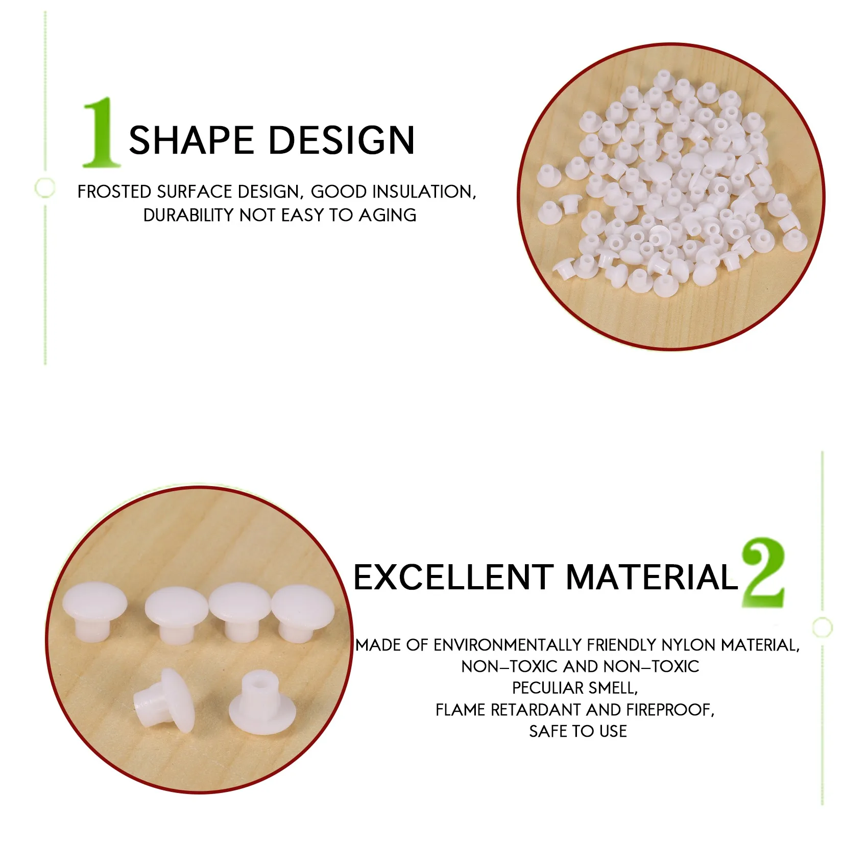 Home furniture decor 5 mm white plastic hole drilling cover 100 pcs furniture hole cover