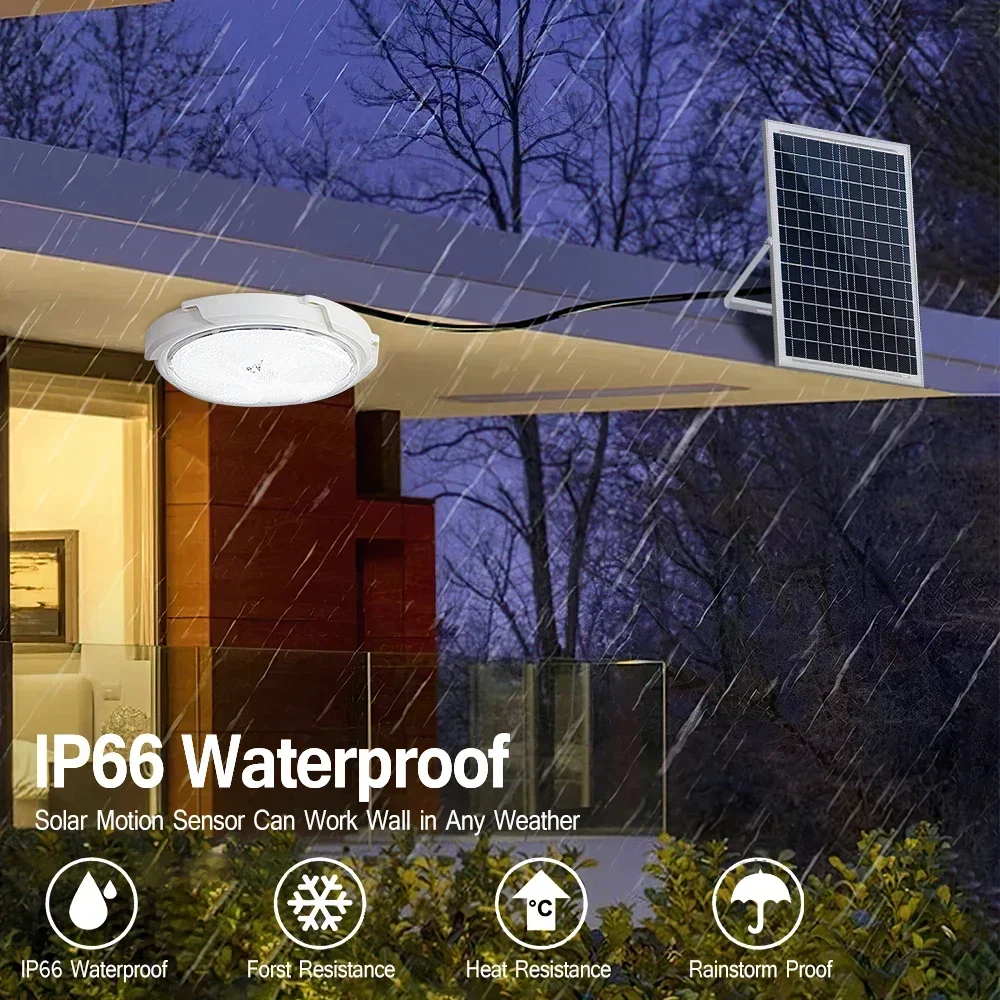 LEDSolar Ceiling Light Indoor Bedroom Corridor Garden Lighting With Remote Control Dimmable Timing Waterproof Solar Ceiling Lamp 5