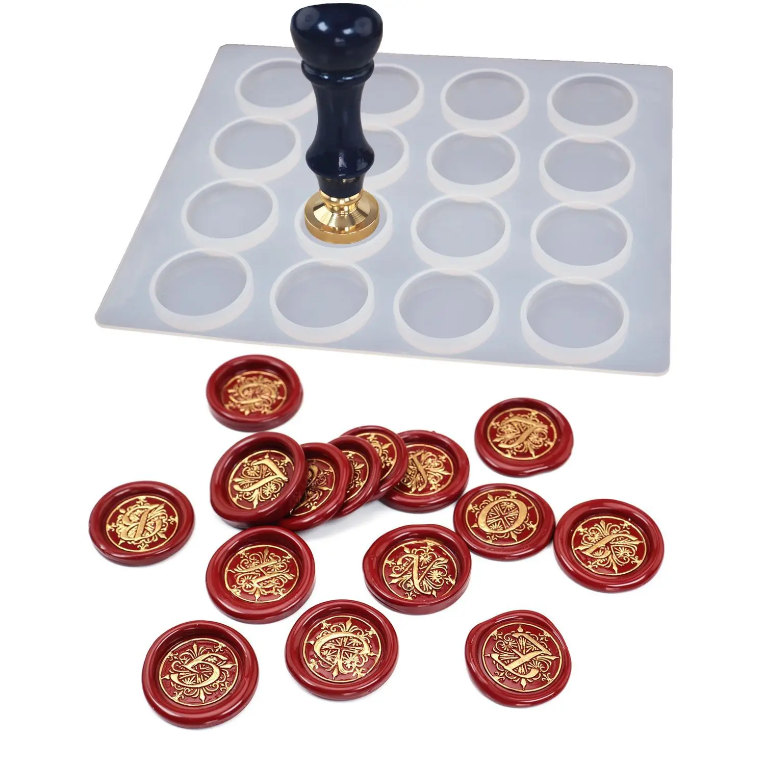 

Diy Fire paint vintage envelope sealer silicone mold with crystal dripper Resin Mirror