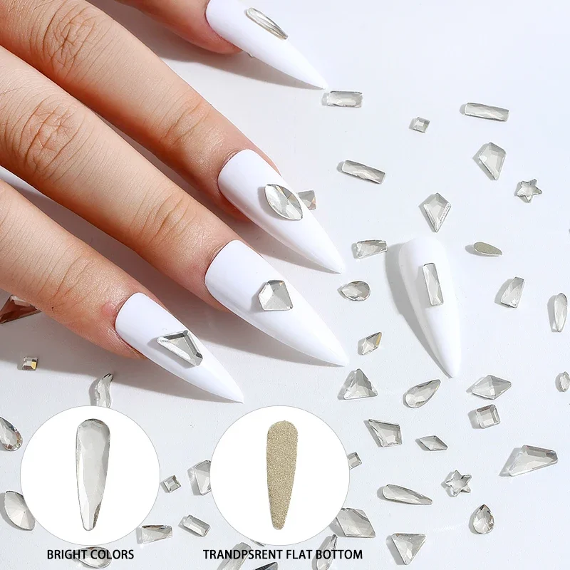 Crystal White Nail Art Accessories - Luxury Flatback Rhinestones
