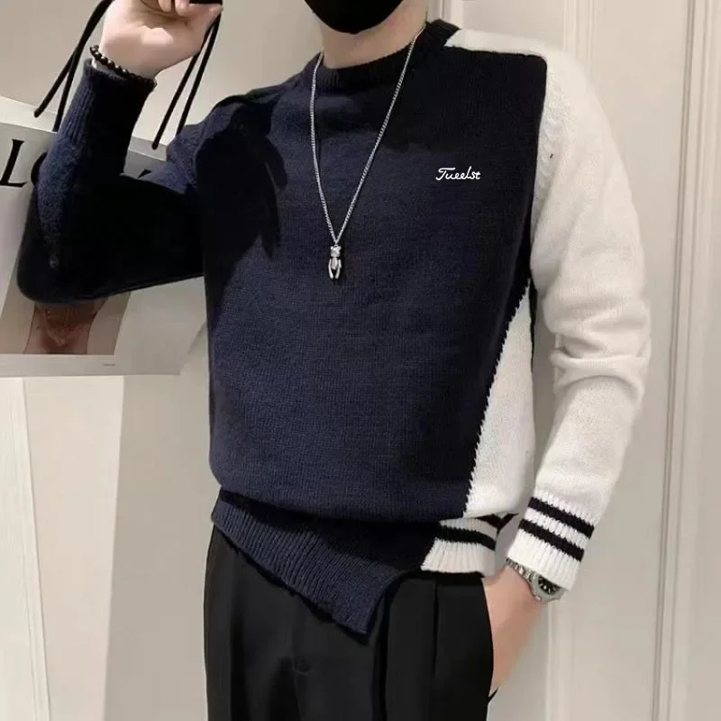 

2023 Men's Golf Apparel Men's Polo Sweater Polo Collar Knit New Trend Underlay Autumn and Winter