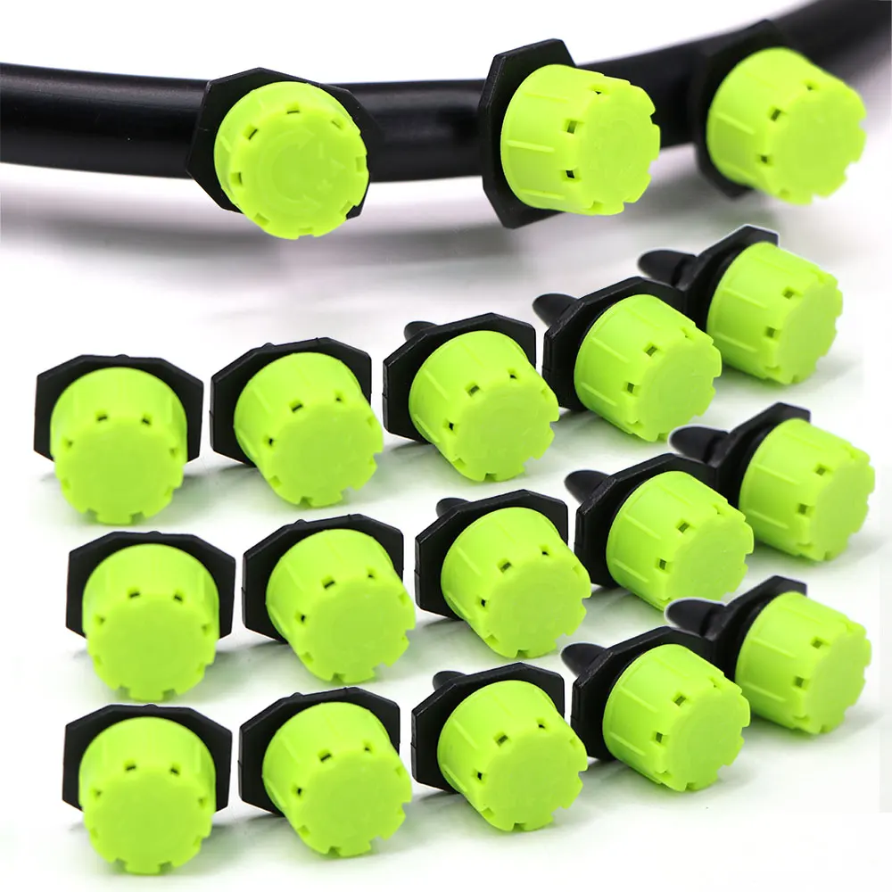 Plants Irrigation Kits Plant Waterer Drip Irrigation Spike Drip Irrigation Drip Irrigation Sprinklers Garden Dripper 50PCS Green 8-Hole Adjustable Dripper Sprinklers 1/4'' Barb Emitter Micro Drip Irrigation Nozzle for Garden Hose Watering System