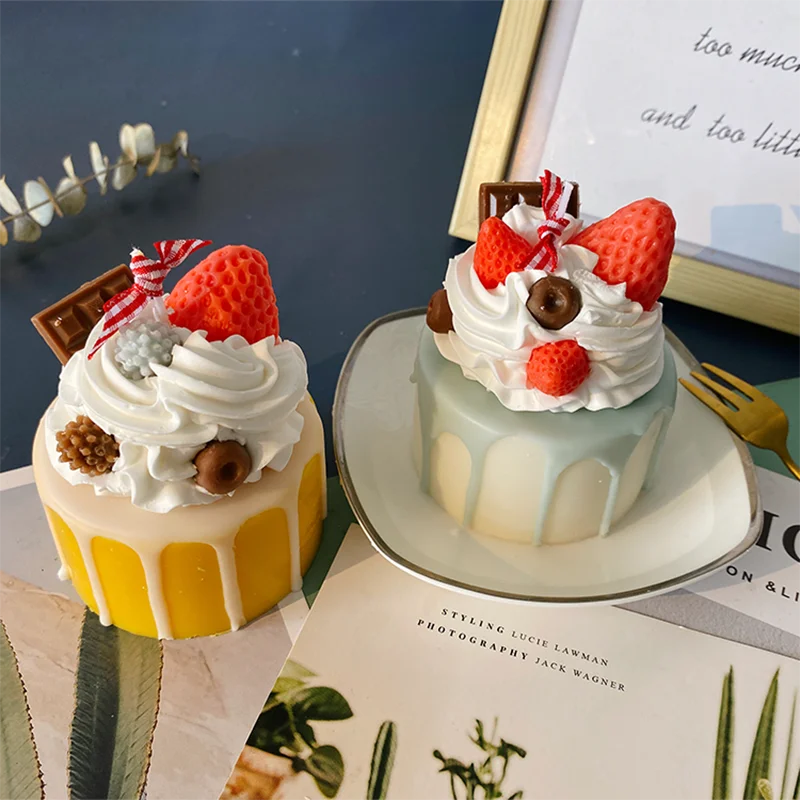 Cake Shaped Aroma Candle Silicone Molds Cute Creative Mousse Fruit Chocolate Baking Mould Home Birthday Decoration DIY Gift silicone mold cake mold silicone candle mold aromatherapy candle mold silicone candle molds candle mold