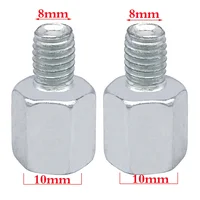 1 Pair Universal Mirror Adapter M10 M8 Clockwise Motorcycle Motorbike Rearview Mirror Adapter Bolt Steel Metal for Motorcycle 2
