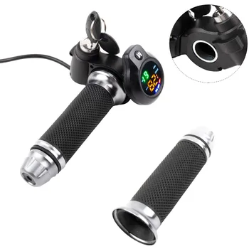 Maniglia per impugnatura per bicicletta Acceleratore per bici elettrica Batteria al litio nera argento Funzione di misurazione della velocità di prova di qualità per triciclo elettrico