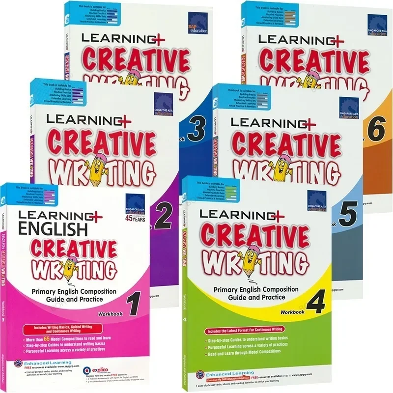 

2022 New Arrival SAP Learning Creative Writing Workbook for Grade 1-6 Primary School Teaching Assistant Workbook Exercise Books