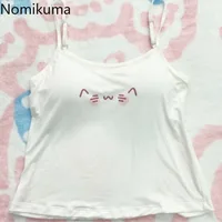 Haut court en coton imprimé dessin animé, gilet sans manches pour femmes, vêtements d'été à la mode, mignon coréen Y2k, débardeurs 2025 Ropa Mujer 49B692 2