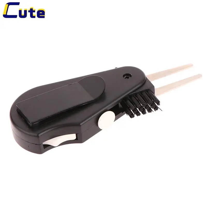 1 Pz 5 In 1 Golf Pitchfork Training Aid Portable Pitch Groove Cleaner Pieghevole In Metallo Con Spazzola Golf Accessori Sportivi
