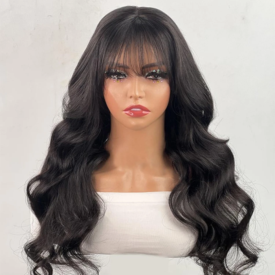 Human Hair Wigs Body Wave Human Hair Wigs With Bangs Short Bob Glueless Brazilian Fringe for Women 180