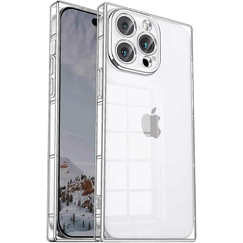 Square Clear Case For iPhone 17 Air 16 15 Pro Max 15Pro 14 Plus 13