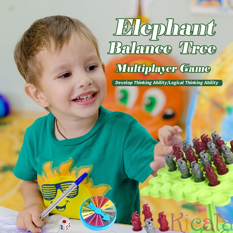 Elephant Balance Tree Educational Parent-child Interaction Tabletop Game Toy Montessori Math Toy Balancing Board Puzzle For Kids educational toys math toys