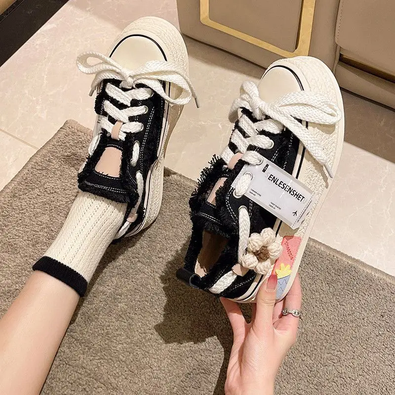 Canvas Shoes for Women Sneakers New Breathable Floral Platform Shoes Summer Fashion All-Match Woman Sneakers Schoenen Dames