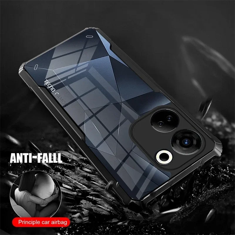 Transparent Acrylic Heavy Duty Shockproof Phone Case with TPU Soft Frame Protective Cover