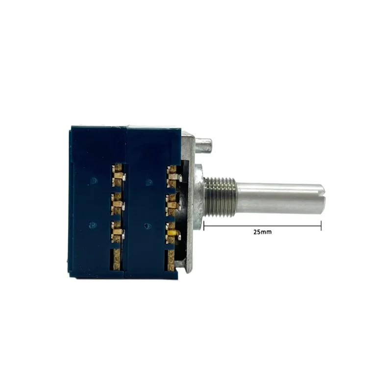 ALPS RK27 Dual-unit Serrated Volume Rotary Potentiometer 1pc 5kX2 10k 20k 50K 100K 250k 500k Round/Flat Shaft 6Pin Leng 25mm