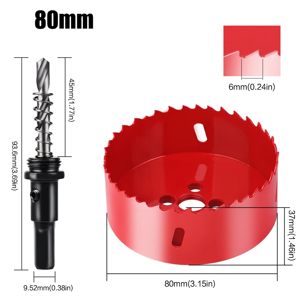 Bi-Metal Hole Saw HSS Drill Bit for Versatile Cutting (15-200mm)