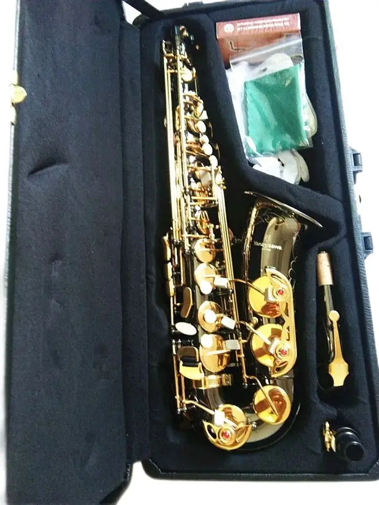 

Japan Yanagisa A-991 Alto saxophone play Professional Black Nickel Gold Key Sax very beautiful Musical Instruments Real picture