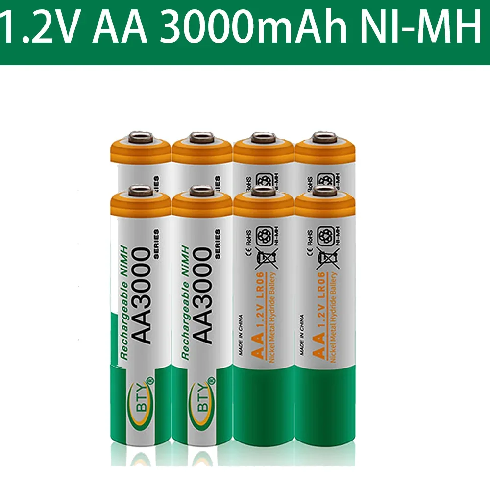 

AA 3000 1.2 V Quanlity Akku AA 3000mAh NI-MH 1.2 V Rechargeable 2A Battery 3000