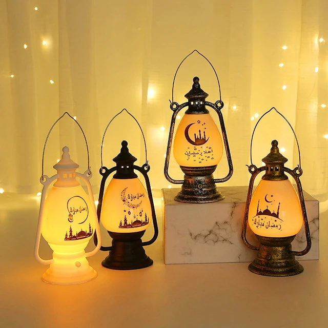 Lumières décoratives en bois Ramadan 2022 - Cadeaux islamiques -  Décorations de bricolage - Lumières décoratives - Ramadan Moubarak - Lune  LED - Décorations musulmanes - Accessoires de prière du Ramadan 